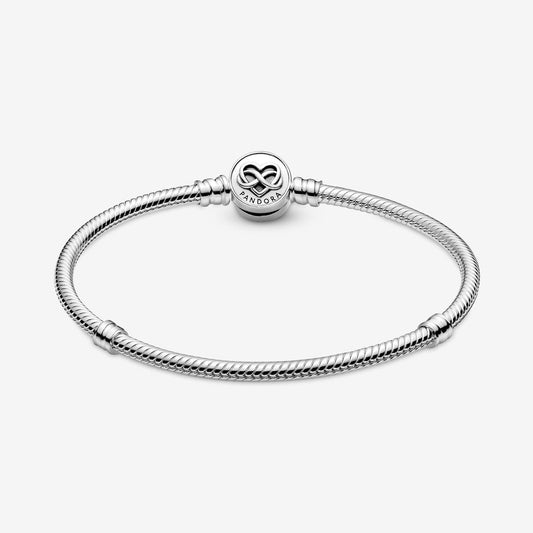 Pulsera Pandora Moments Cadena de Serpiente Cierre Corazón Infinito