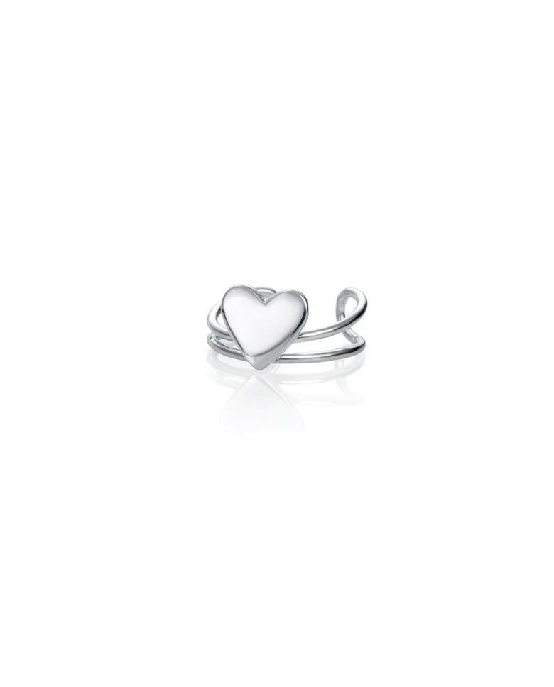 Pendiete Popular earcuff de plata de ley con forma de corazón