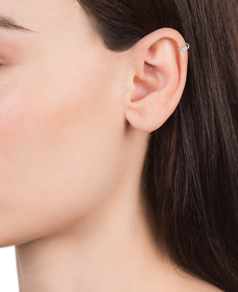 Pendiete Popular earcuff de plata de ley con forma de corazón