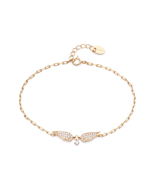 Pulsera Elegant de plata con baño de oro y circonitas blancas