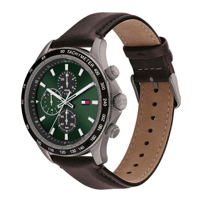 Reloj de hombre Miles multifunción de piel marrón